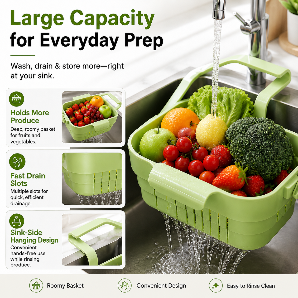 🥬Foldable Kitchen SinkStrainer Basket