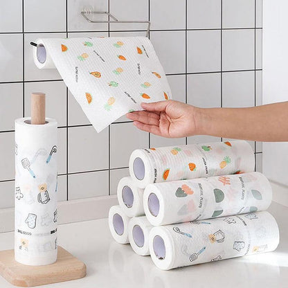 🧻50Pcs Reusable Kitchen Cleaning Towel Rolls