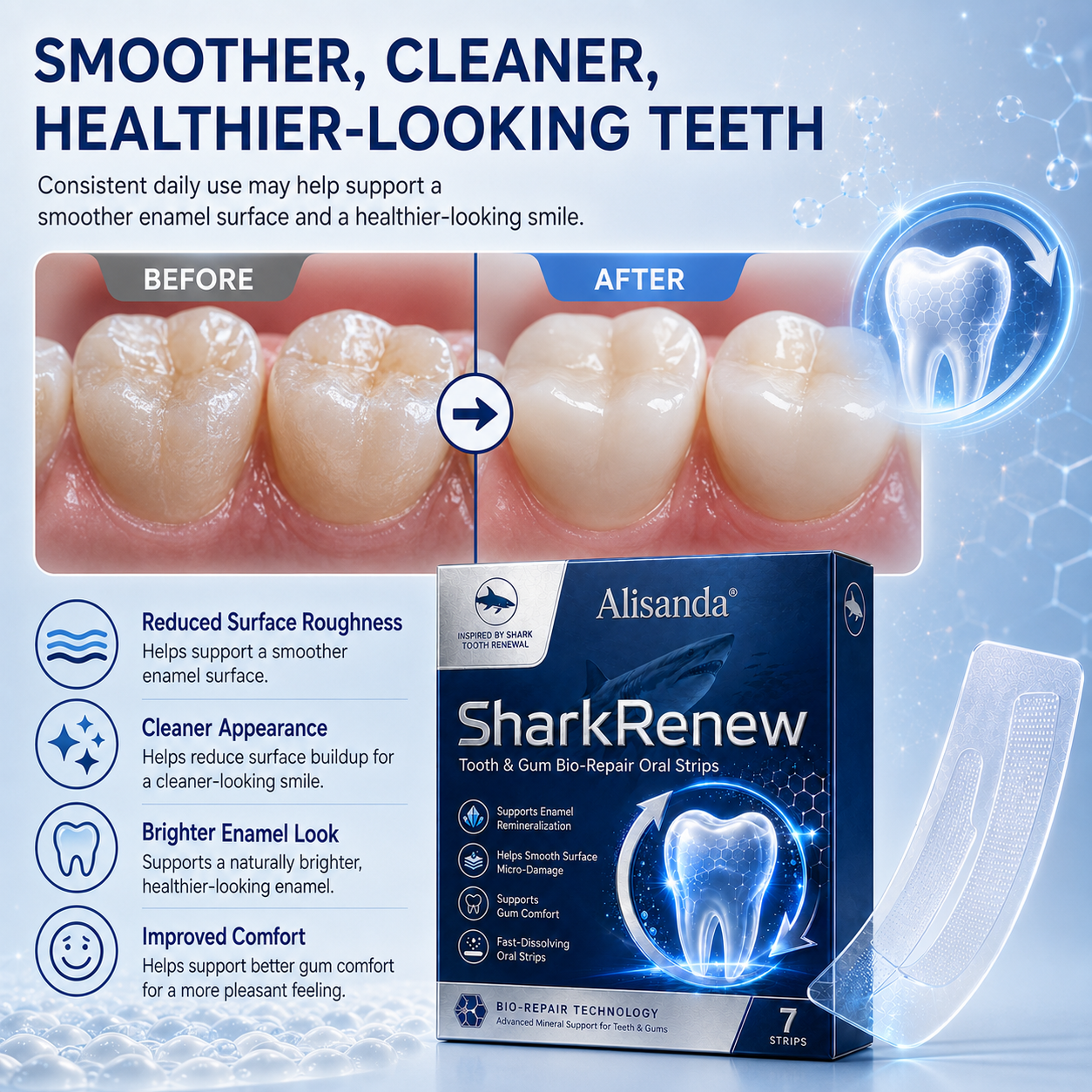 💥Last 4 hours Sale: Save 50%|Alisanda® SharkRenew Bio-Mineral Tooth Repair Gel