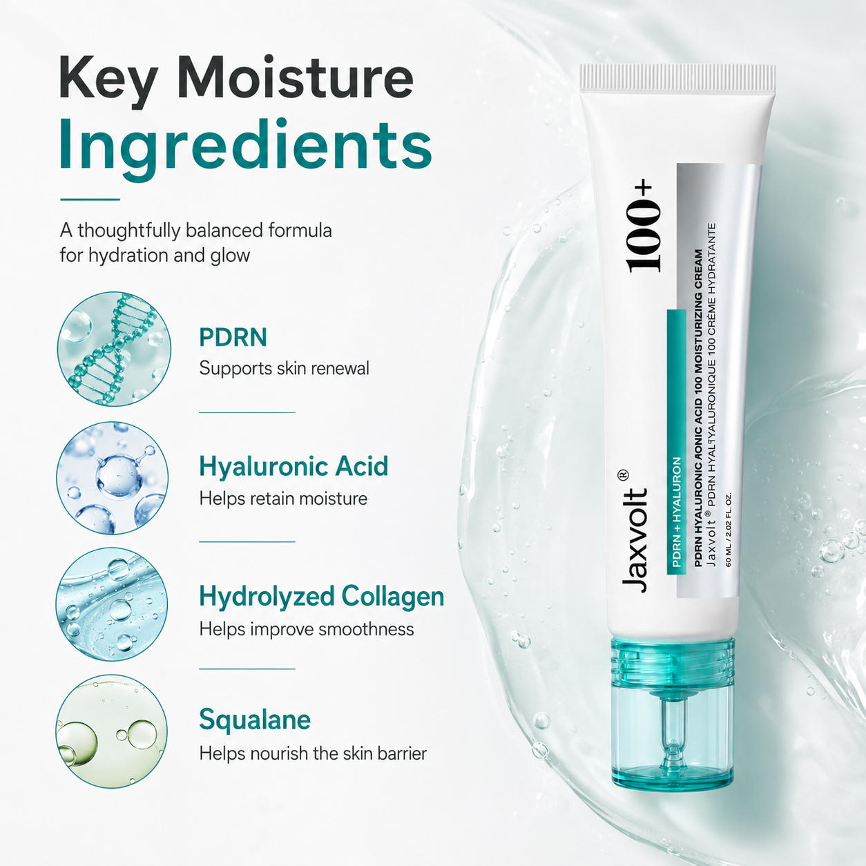 ✨BUY 1 GET 1 FREE✨💜Jaxvolt®️ PDRN Hyaluronic Acid 100 Moisturizing Cream (60ml) | moisturizer, hydrating, glow💧