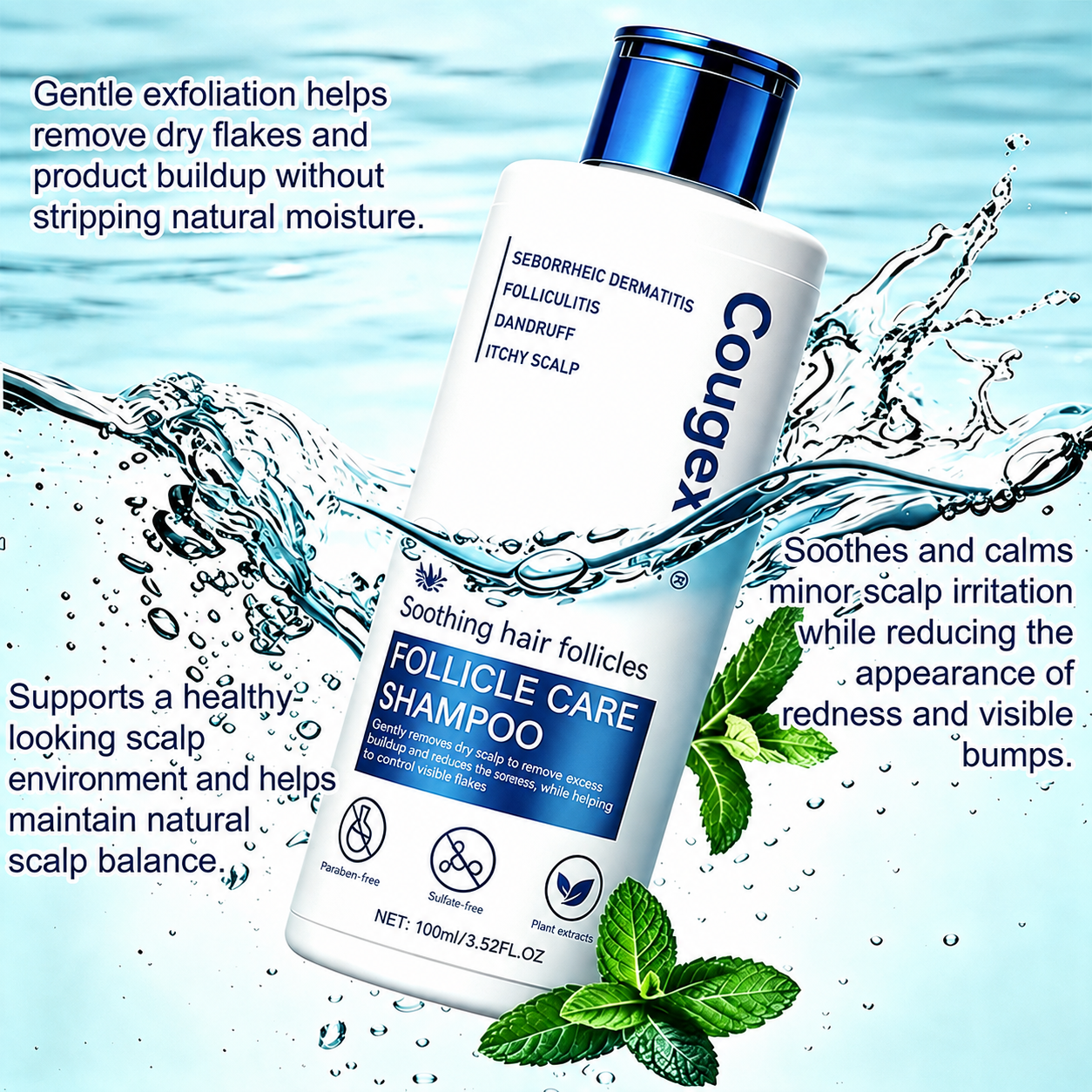 Folliculitis Shampoo for Itchy, Flaky Scalp - Purifying Formula for a Soothed, Balanced Scalp & Oily Scalp Care🧴