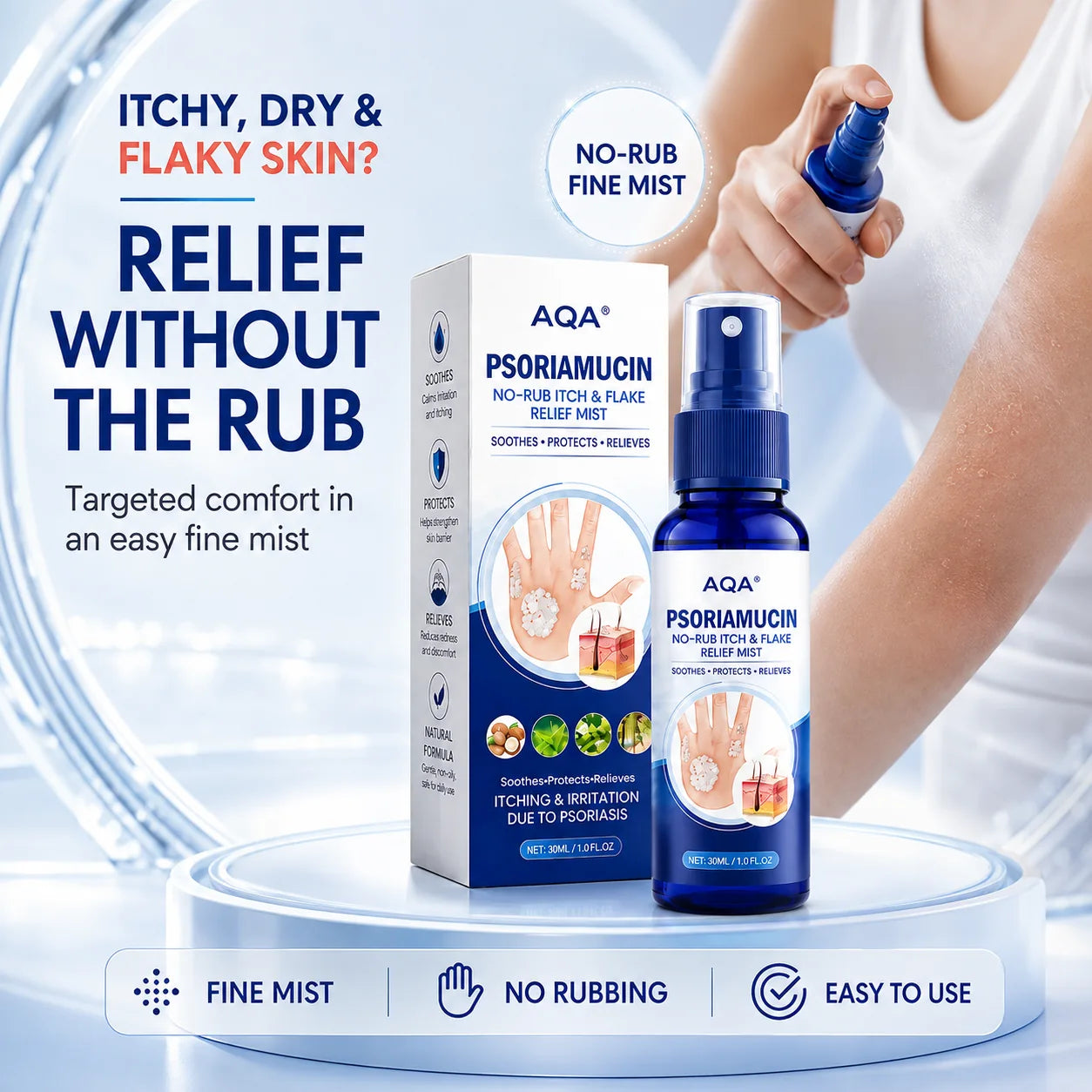 AQA® PsoriaMucin No-Rub Itch & Flake Relief Mist
