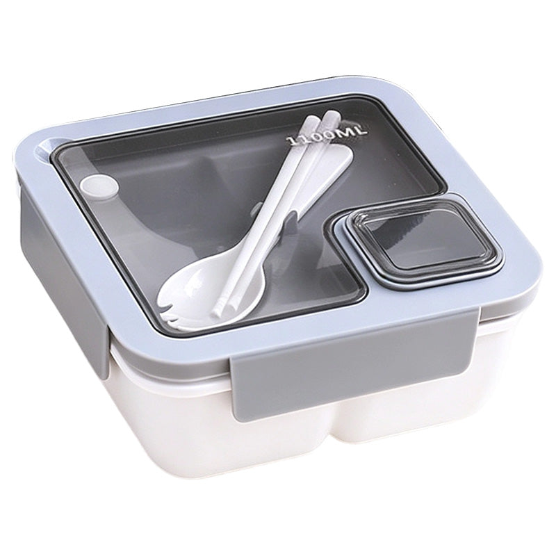 🍱 Portioned Microwave‑Safe Lunch Box with Cutlery Storage, 850ML Compartment Bento Box, Leak‑Proof Food Container for Office, School & Outdoor Meal Prep