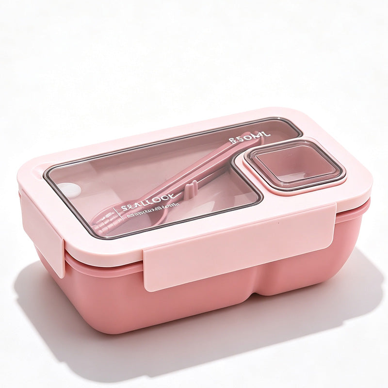 🍱 Portioned Microwave‑Safe Lunch Box with Cutlery Storage, 850ML Compartment Bento Box, Leak‑Proof Food Container for Office, School & Outdoor Meal Prep
