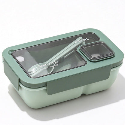 🍱 Portioned Microwave‑Safe Lunch Box with Cutlery Storage, 850ML Compartment Bento Box, Leak‑Proof Food Container for Office, School & Outdoor Meal Prep