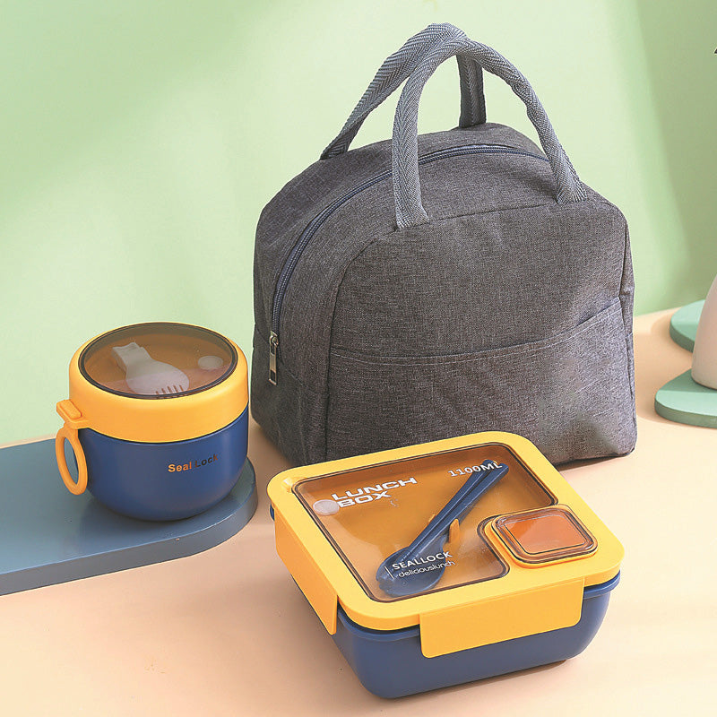 🍱 Portioned Microwave‑Safe Lunch Box with Cutlery Storage, 850ML Compartment Bento Box, Leak‑Proof Food Container for Office, School & Outdoor Meal Prep