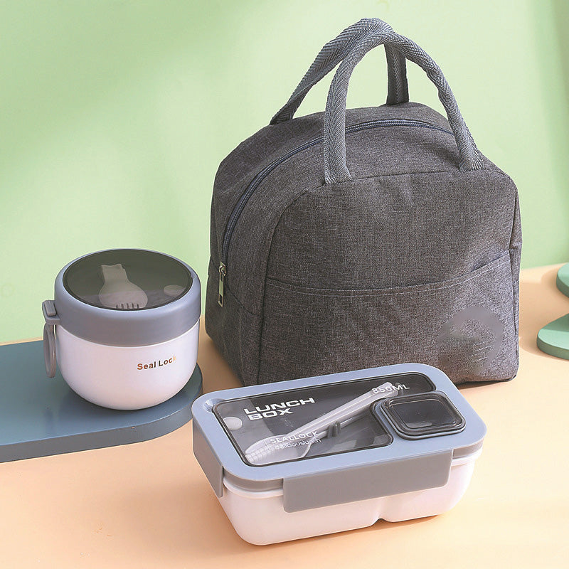 🍱 Portioned Microwave‑Safe Lunch Box with Cutlery Storage, 850ML Compartment Bento Box, Leak‑Proof Food Container for Office, School & Outdoor Meal Prep