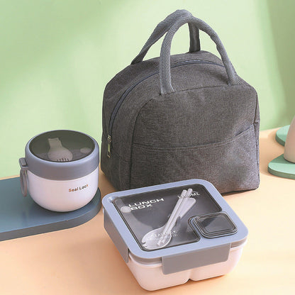 🍱 Portioned Microwave‑Safe Lunch Box with Cutlery Storage, 850ML Compartment Bento Box, Leak‑Proof Food Container for Office, School & Outdoor Meal Prep