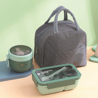 🍱 Portioned Microwave‑Safe Lunch Box with Cutlery Storage, 850ML Compartment Bento Box, Leak‑Proof Food Container for Office, School & Outdoor Meal Prep