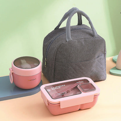 🍱 Portioned Microwave‑Safe Lunch Box with Cutlery Storage, 850ML Compartment Bento Box, Leak‑Proof Food Container for Office, School & Outdoor Meal Prep